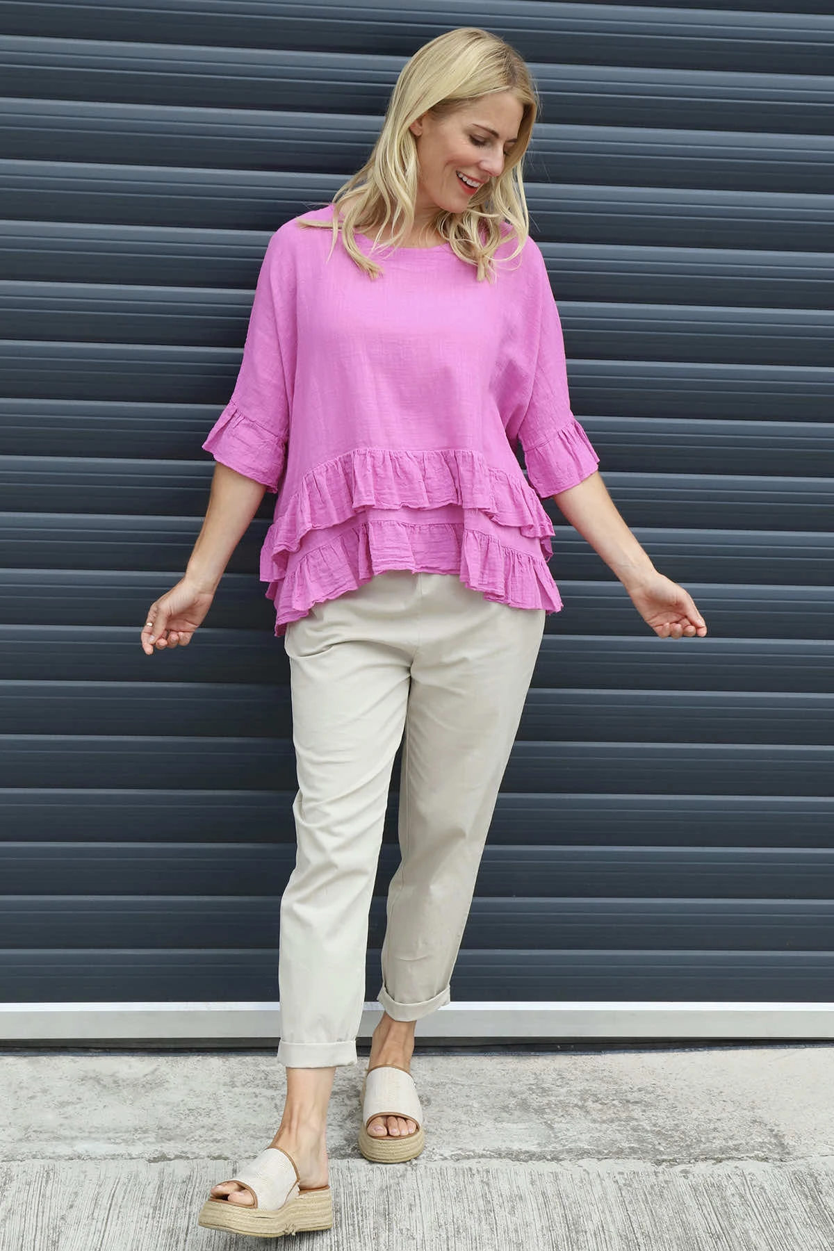 Allena Frill Top Fuchsia 5 Allena Frill Top Fuchsia - Image 3