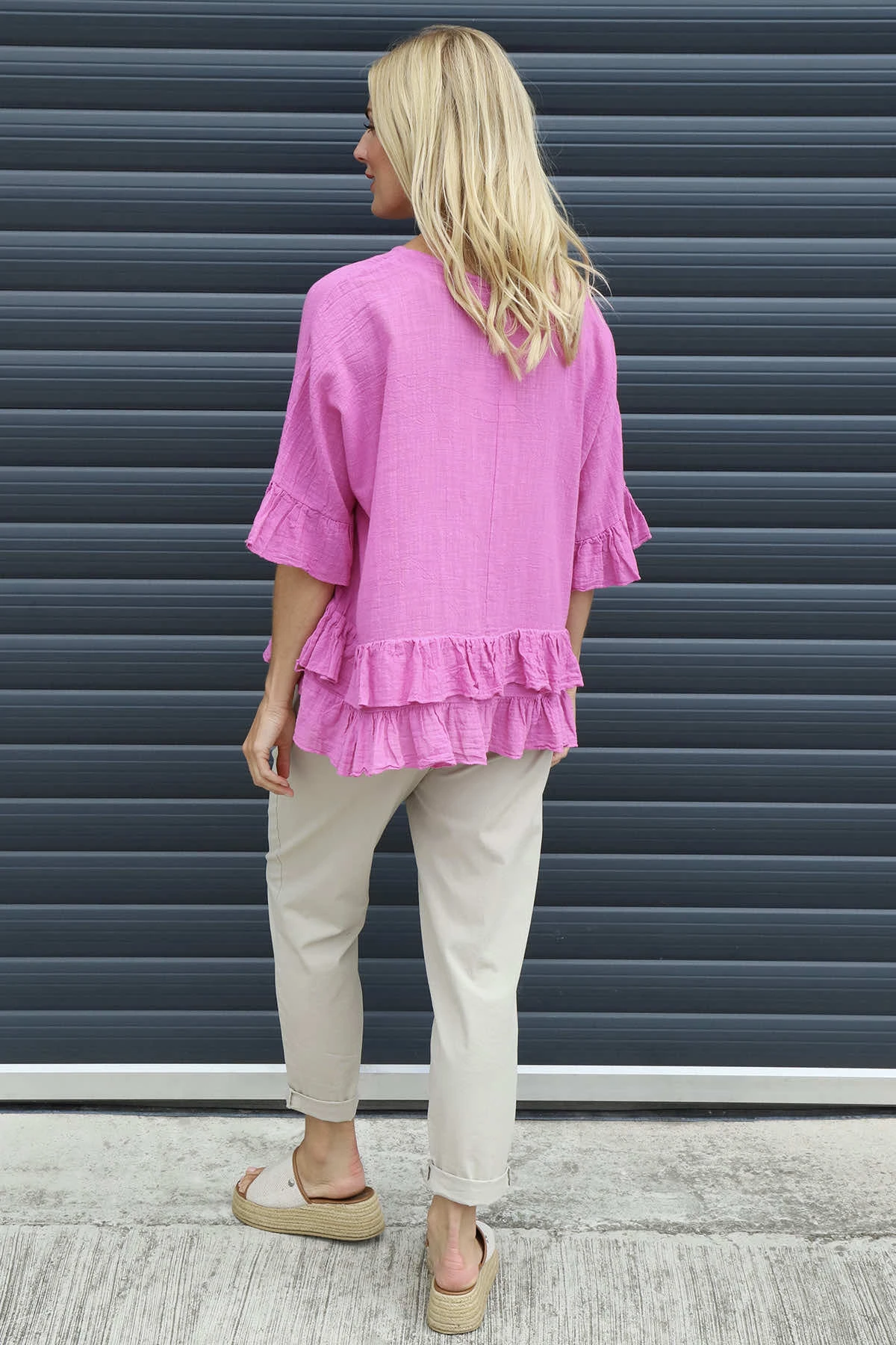 Allena Frill Top Fuchsia 6 Allena Frill Top Fuchsia - Image 4