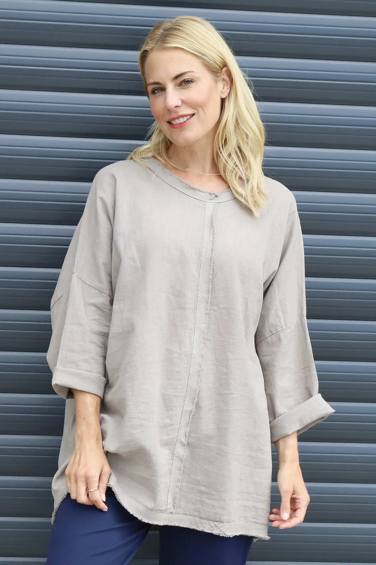 Melita Linen Top Mocha 4 Melita Linen Top Mocha - Image 2