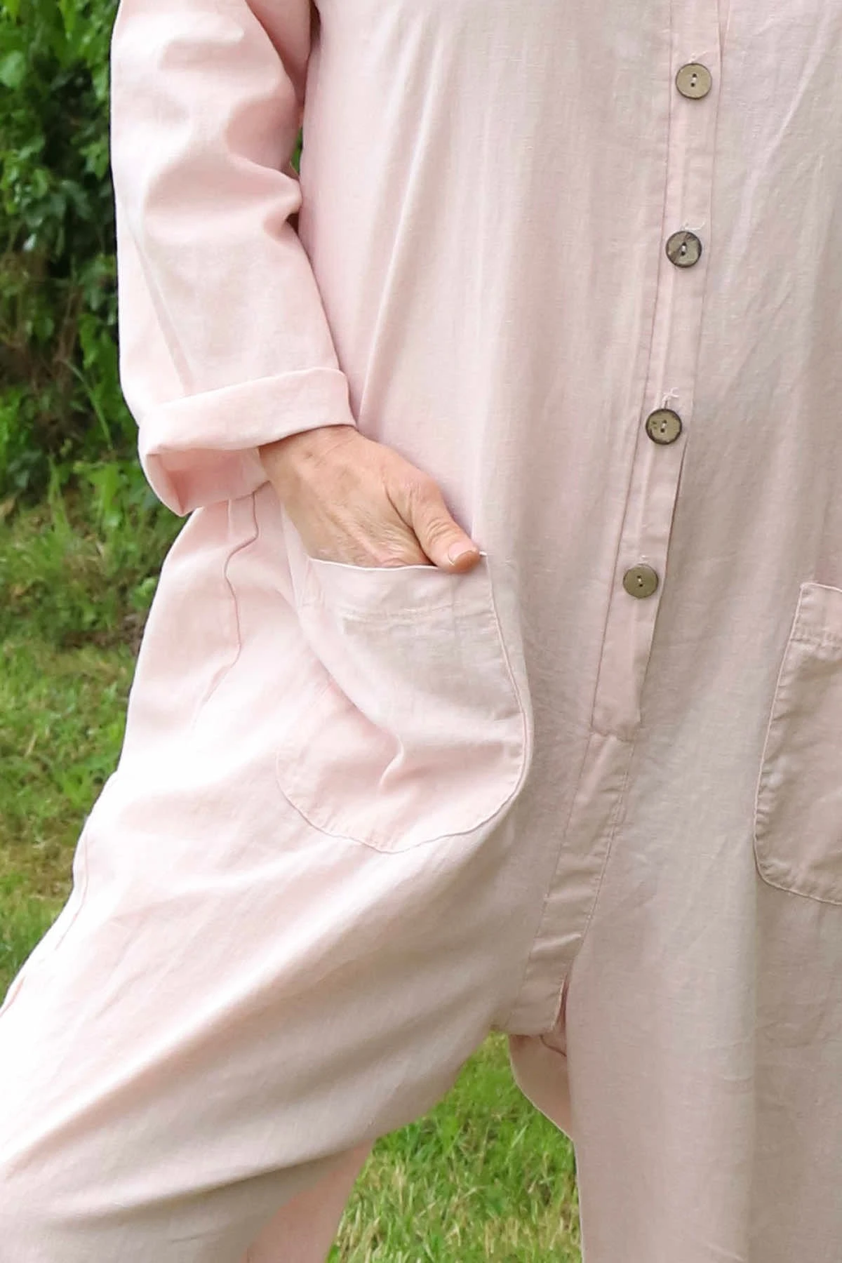 Paulton Linen Boilersuit Pink 5 Paulton Linen Boilersuit Pink - Image 3