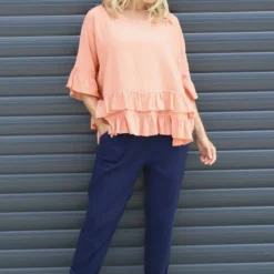 Allena Frill Top Orange