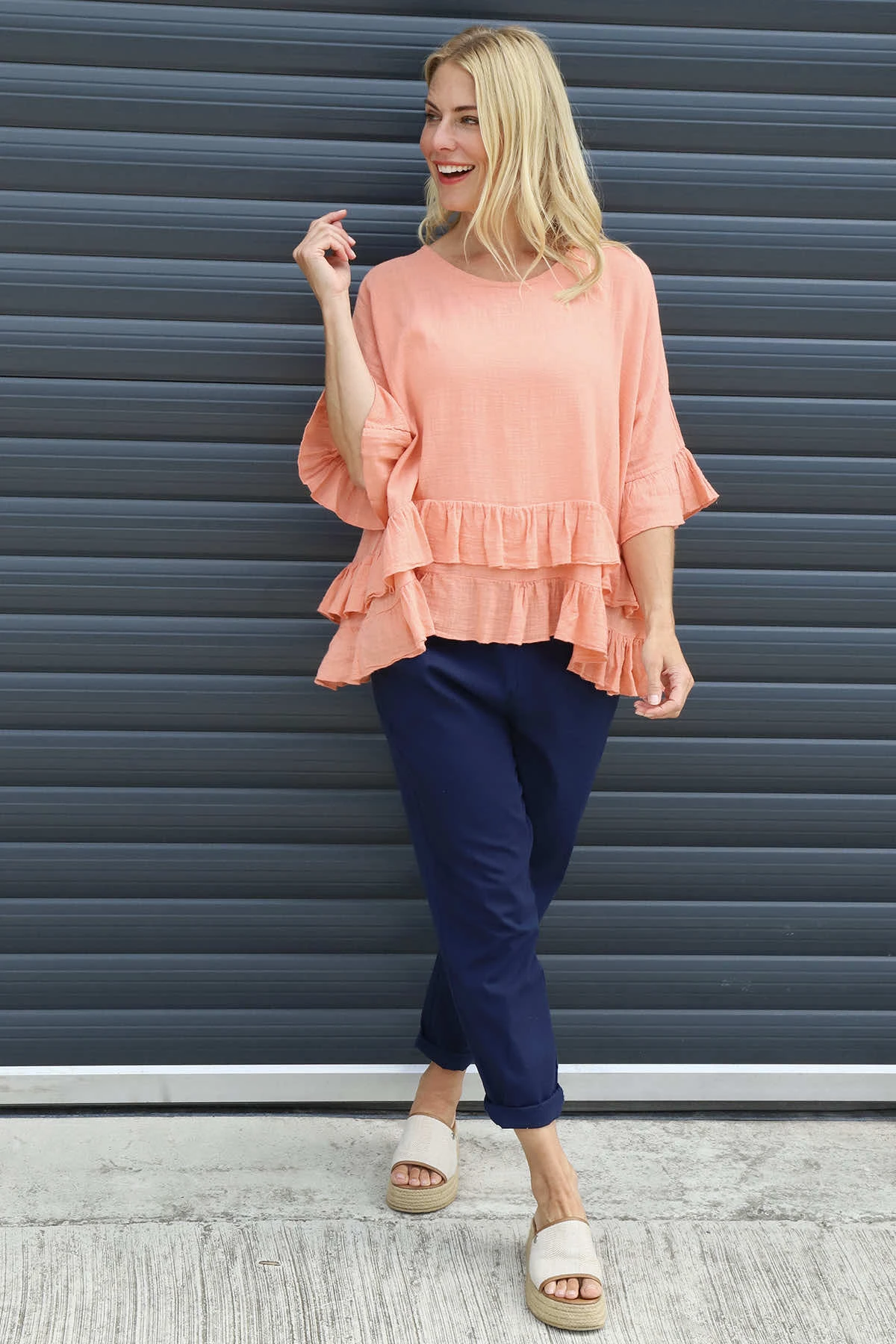 Allena Frill Top Orange 4 Allena Frill Top Orange - Image 2