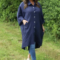 Marcella Linen Shirt Navy