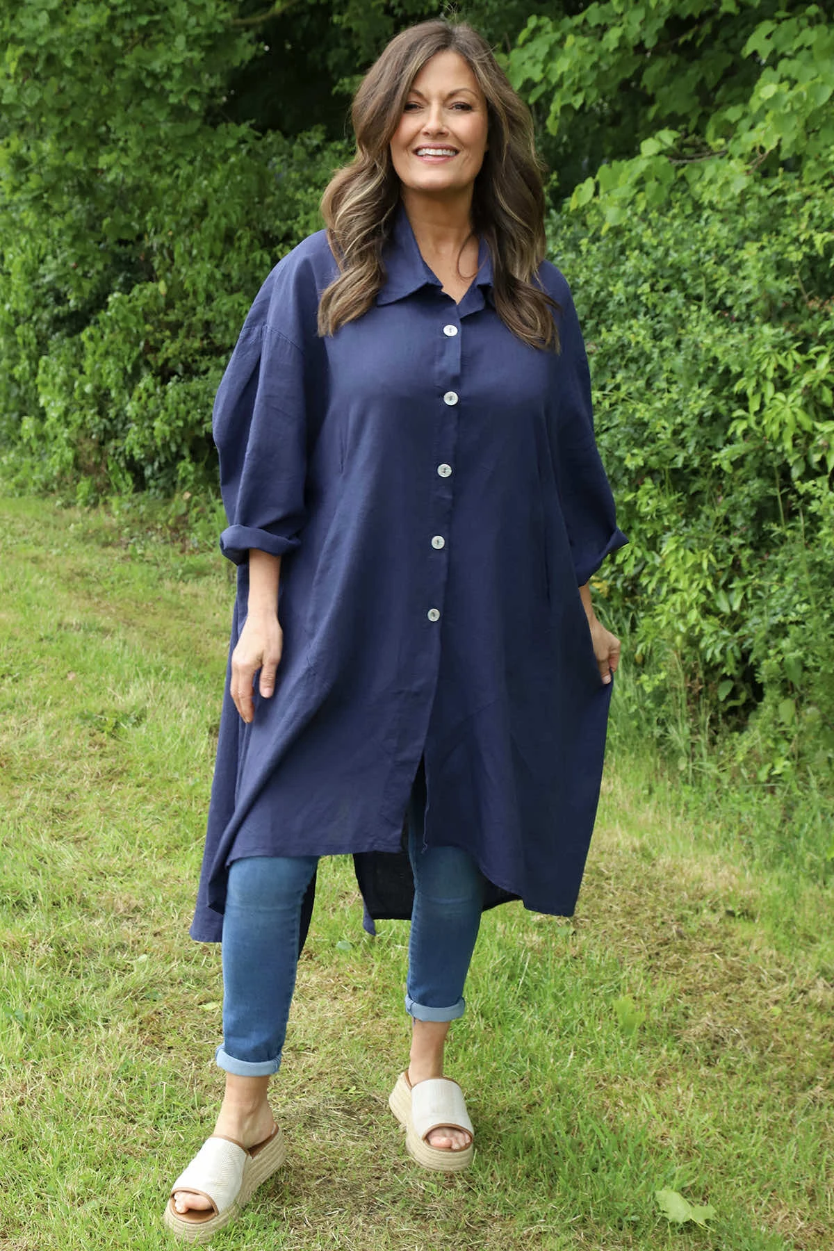 Marcella Linen Shirt Navy 4 Marcella Linen Shirt Navy - Image 2