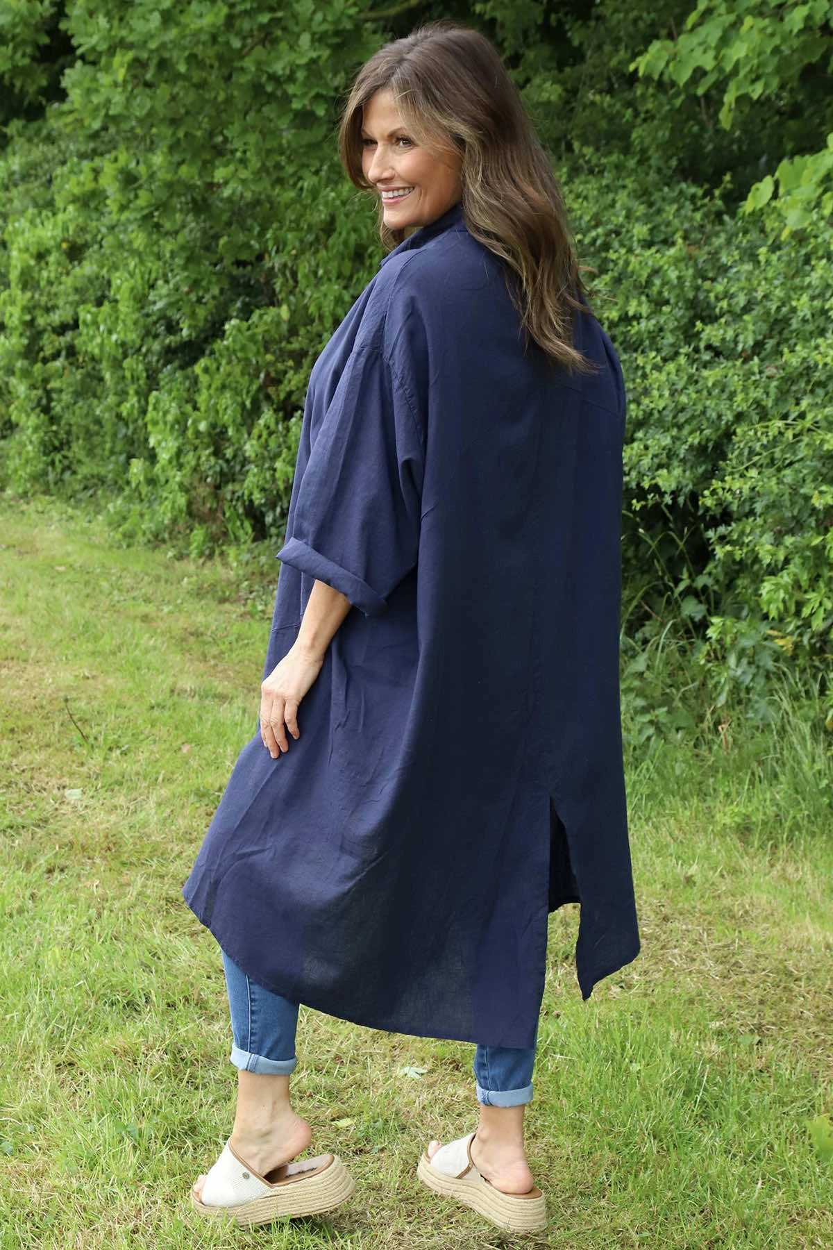 Marcella Linen Shirt Navy 6 Marcella Linen Shirt Navy - Image 4