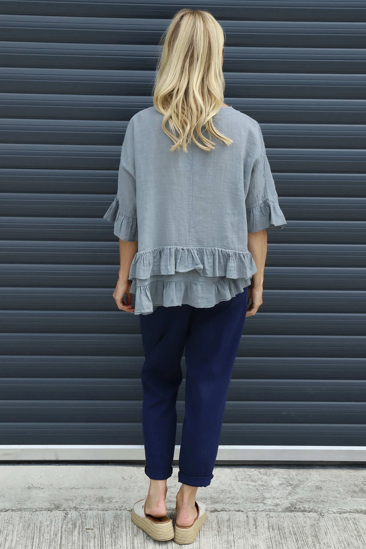 Allena Frill Top Mid Grey 6 Allena Frill Top Mid Grey - Image 4