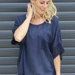 Livie Pocket Cotton Top Navy 8 Livie Pocket Cotton Top Navy -Kitandkaboodal Store IMG 3829 4dd8a8b9 aeb2 41b1 ab5a a2a88b015f1b