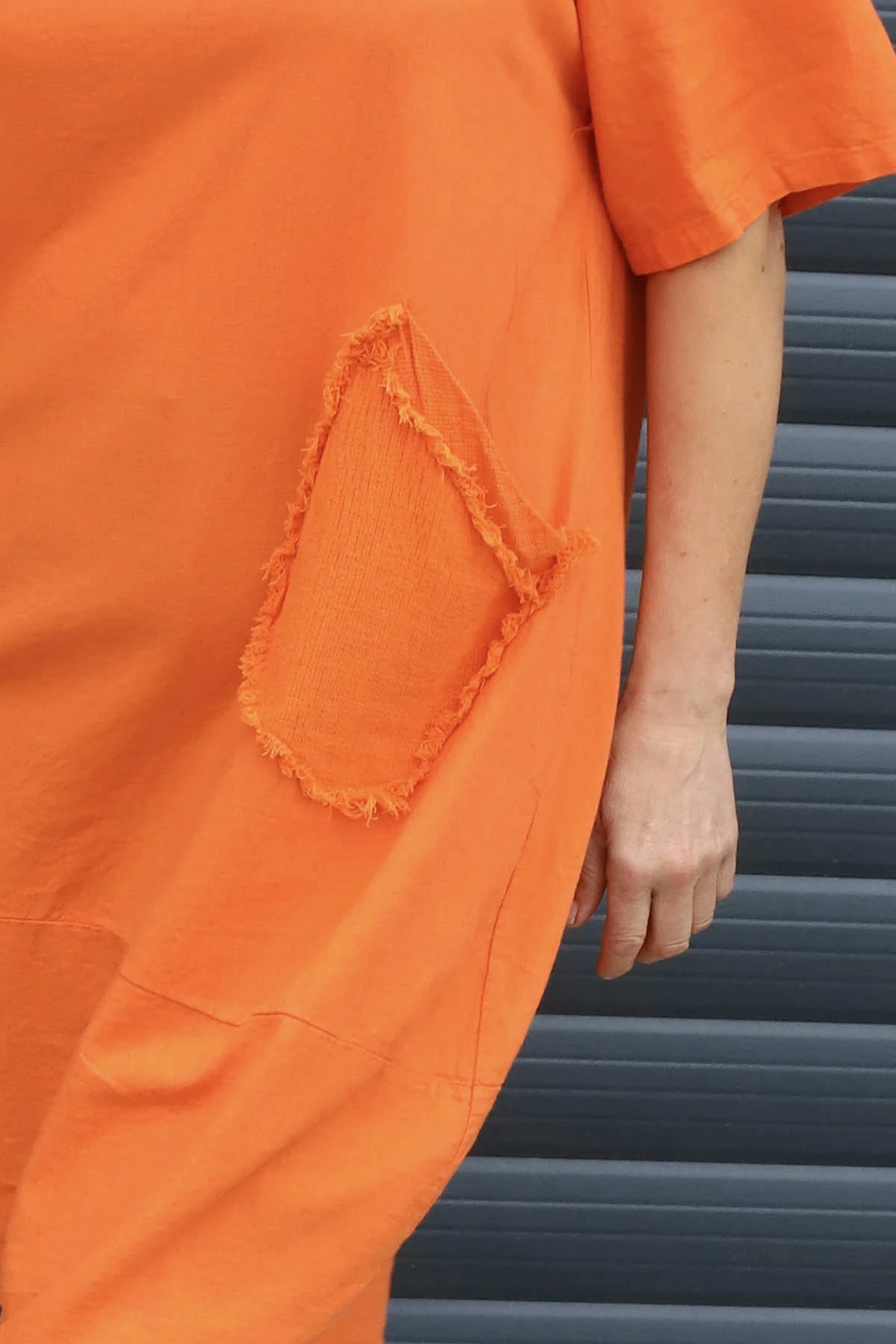 Grazia Flower Patch Linen Tunic Orange 5 Grazia Flower Patch Linen Tunic Orange - Image 3