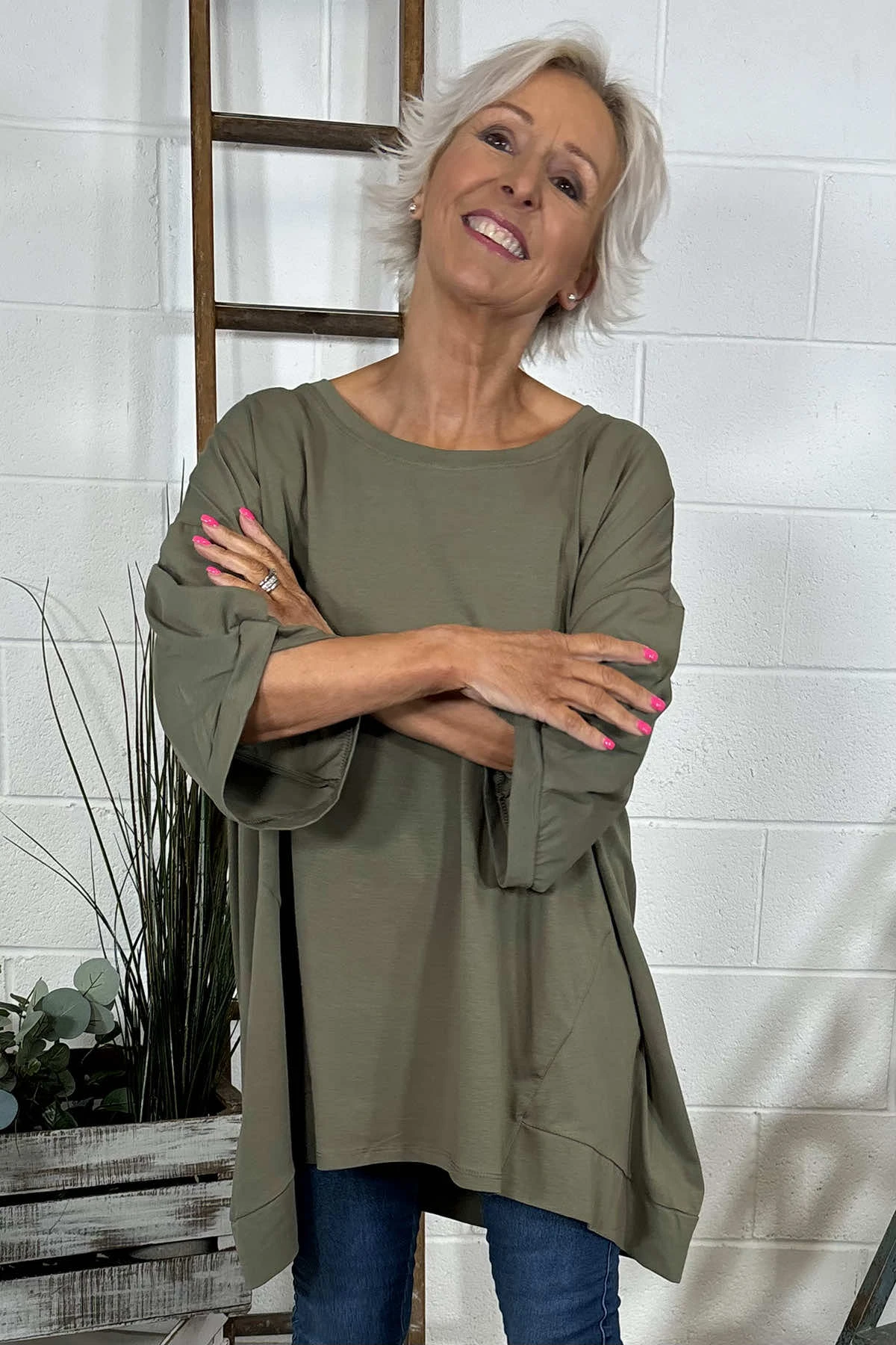 Bianca Cotton Top Khaki 4 Bianca Cotton Top Khaki - Image 2