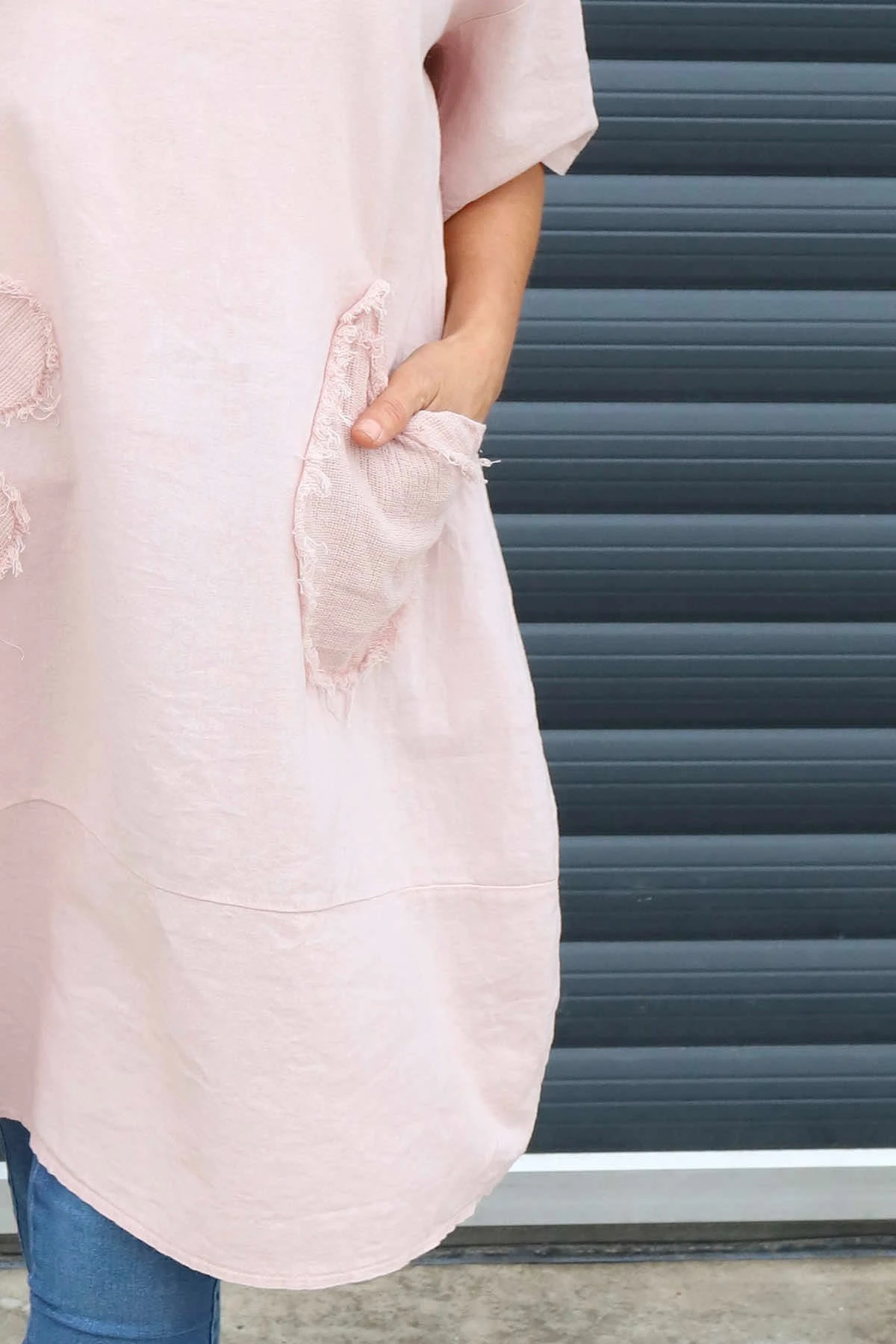 Grazia Flower Patch Linen Tunic Pink 5 Grazia Flower Patch Linen Tunic Pink - Image 3