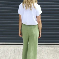 Elana Cotton Trousers Green 9 Elana Cotton Trousers Green -Kitandkaboodal Store IMG 3948 05f48ad1 540c 4d44 9e35 3c313bd60e1c