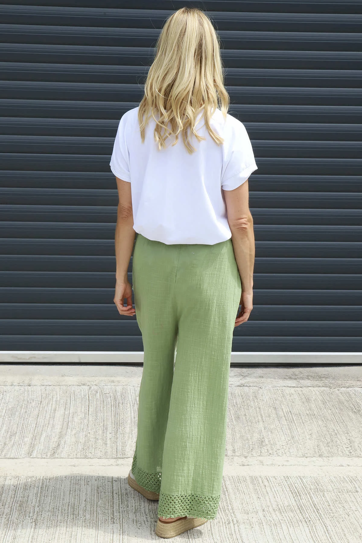 Elana Cotton Trousers Green 6 Elana Cotton Trousers Green - Image 4