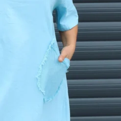 Grazia Flower Patch Linen Tunic Light Blue -Kitandkaboodal Store IMG 3959 684988b3 76d9 470e bef0 0af429e178ab