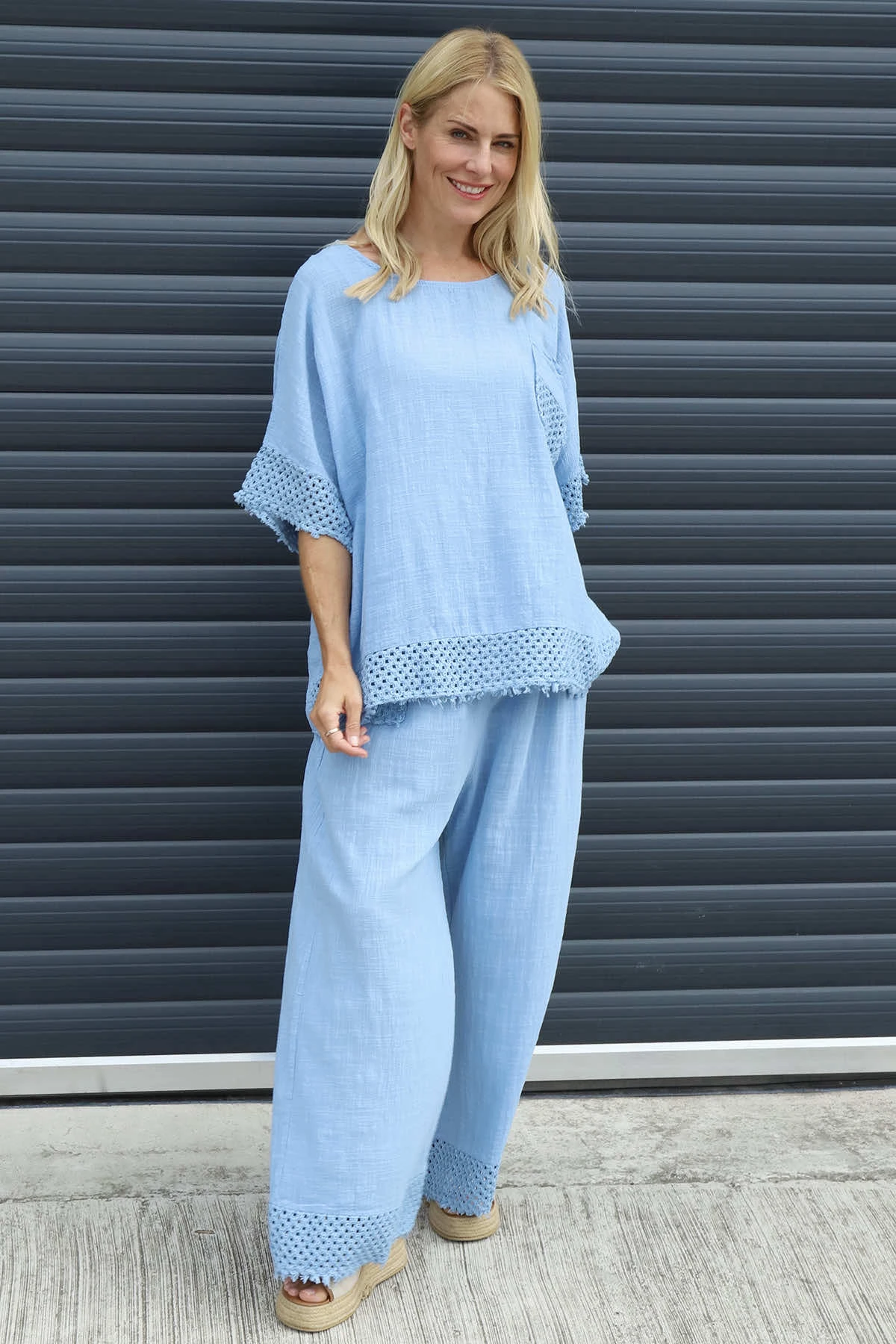 Livie Pocket Cotton Top Powder Blue 4 Livie Pocket Cotton Top Powder Blue - Image 2