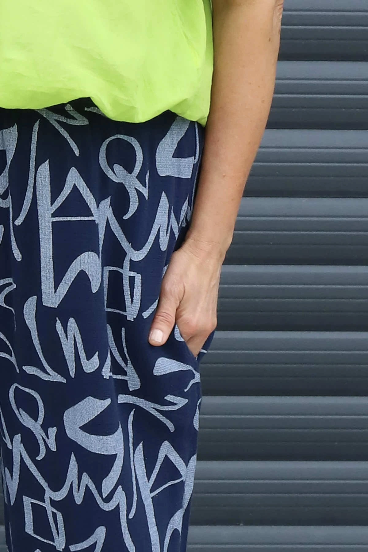 Nina Print Cotton Trousers Navy 5 Nina Print Cotton Trousers Navy - Image 3