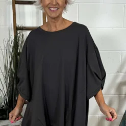 Bianca Cotton Top Charcoal