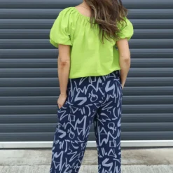 Nina Print Cotton Trousers Navy 9 Nina Print Cotton Trousers Navy -Kitandkaboodal Store IMG 4038 6708fcdf bc8e 4f1a 902f 0539454befb6