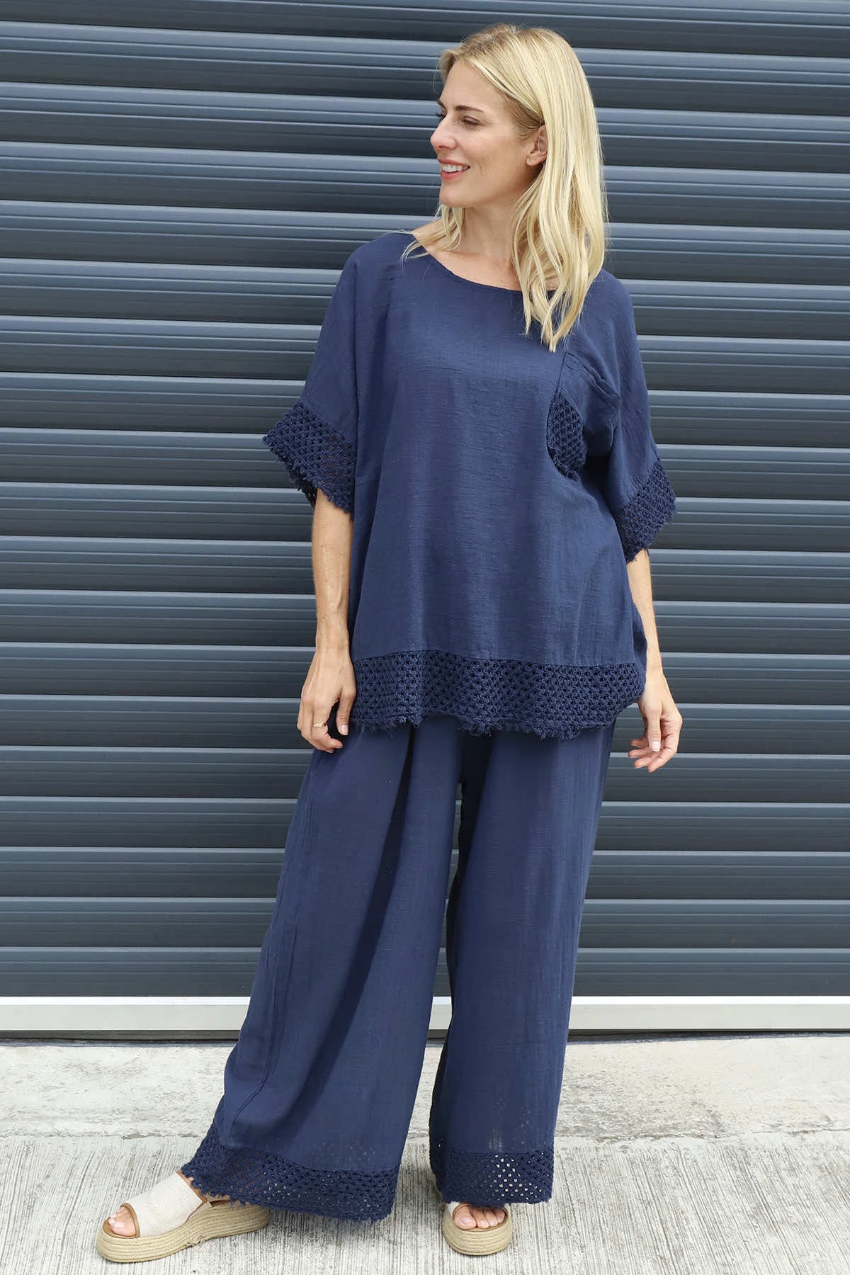 Livie Pocket Cotton Top Navy 3 Livie Pocket Cotton Top Navy