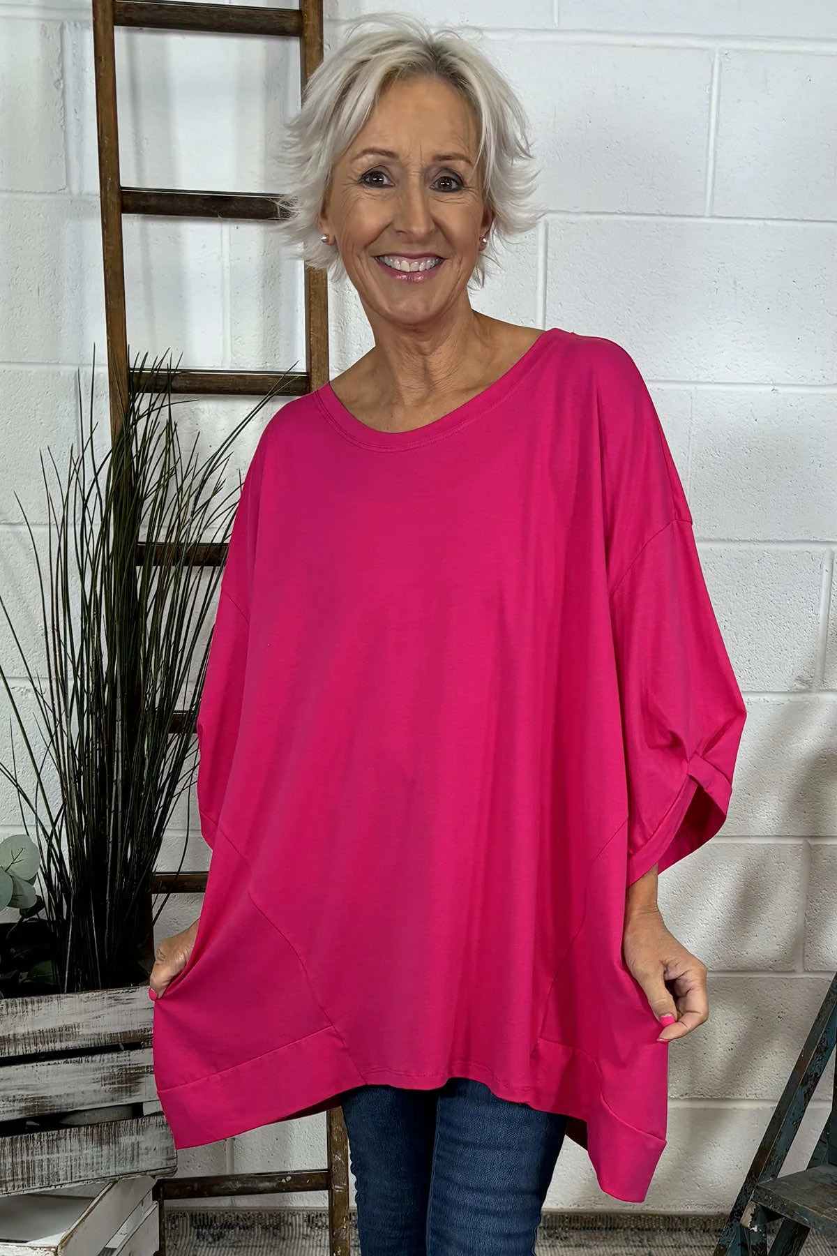 Bianca Cotton Top Fuchsia 4 Bianca Cotton Top Fuchsia - Image 2