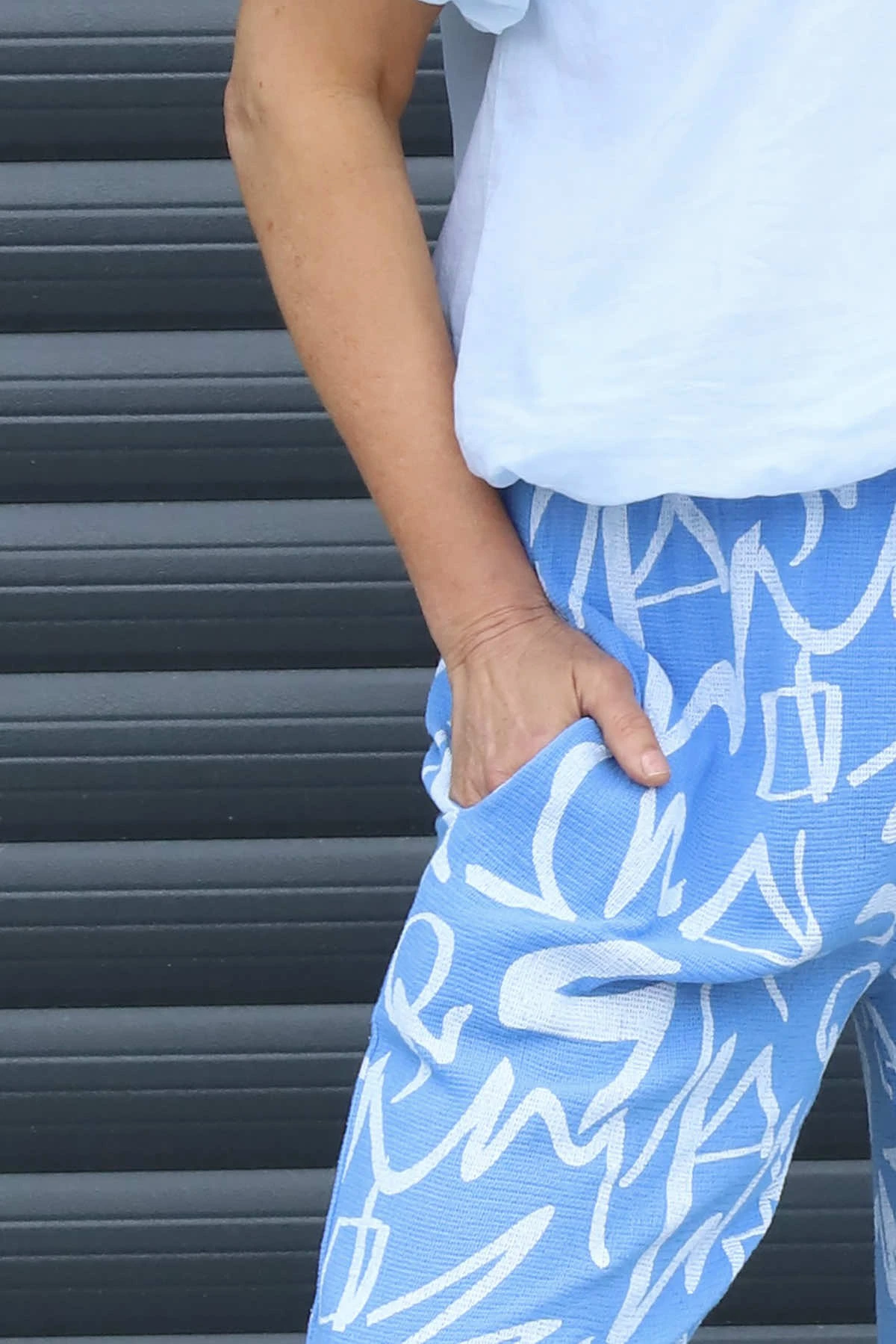 Nina Print Cotton Trousers Powder Blue 5 Nina Print Cotton Trousers Powder Blue - Image 3