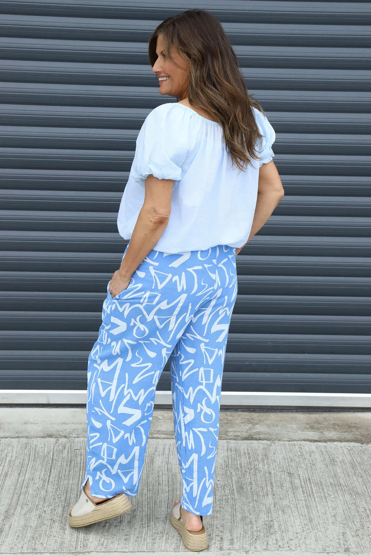 Nina Print Cotton Trousers Powder Blue 6 Nina Print Cotton Trousers Powder Blue - Image 4