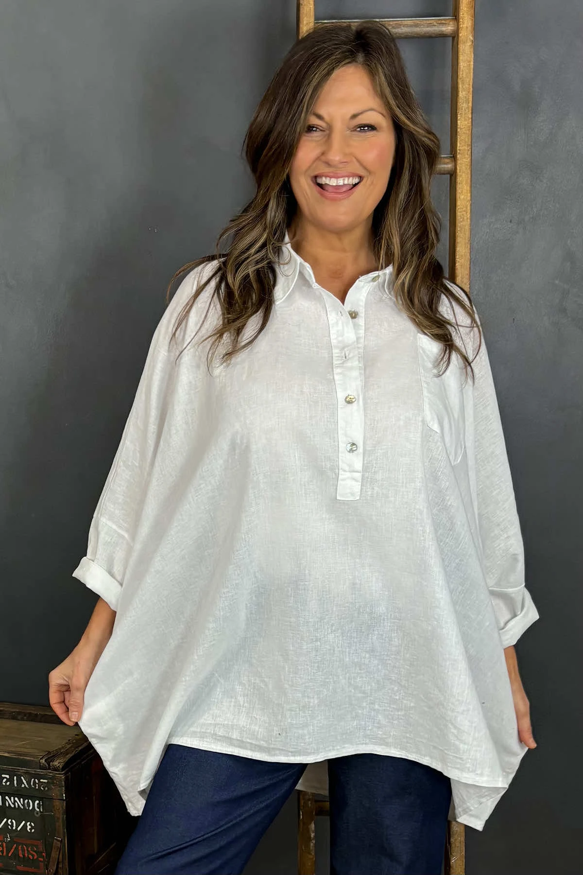 Par Linen Shirt White 5 Par Linen Shirt White - Image 3