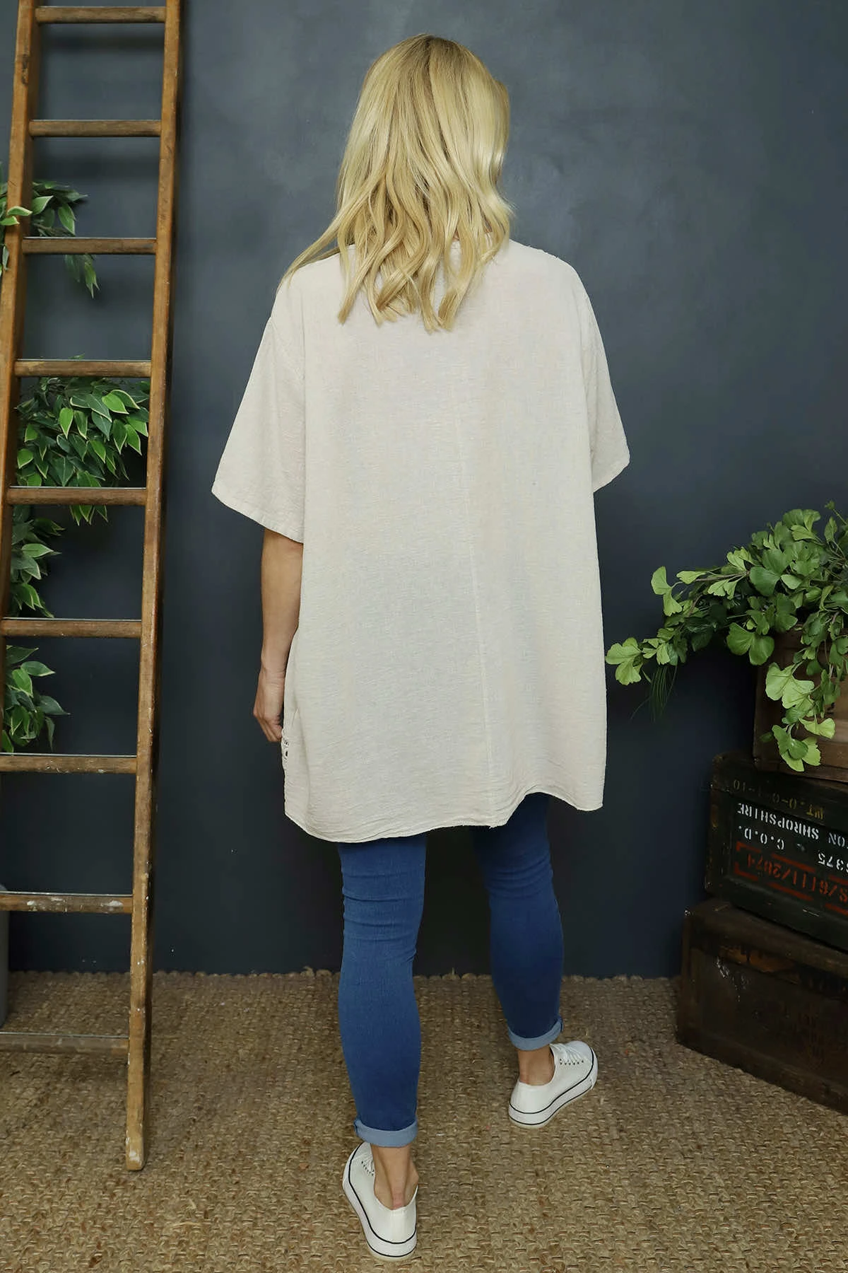 Katriel Embroidered Cotton Top Stone 6 Katriel Embroidered Cotton Top Stone - Image 4