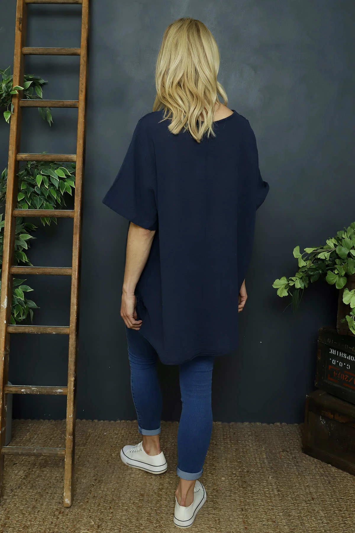 Katriel Embroidered Cotton Top Navy 6 Katriel Embroidered Cotton Top Navy - Image 4