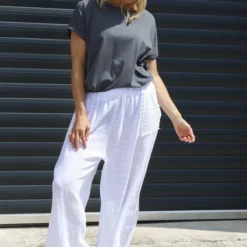 Elana Cotton Trousers White