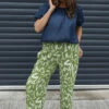 Nina Print Cotton Trousers Olive -Kitandkaboodal Store IMG 4177 69c97e5d 7043 4d45 929c aa6f82d90343