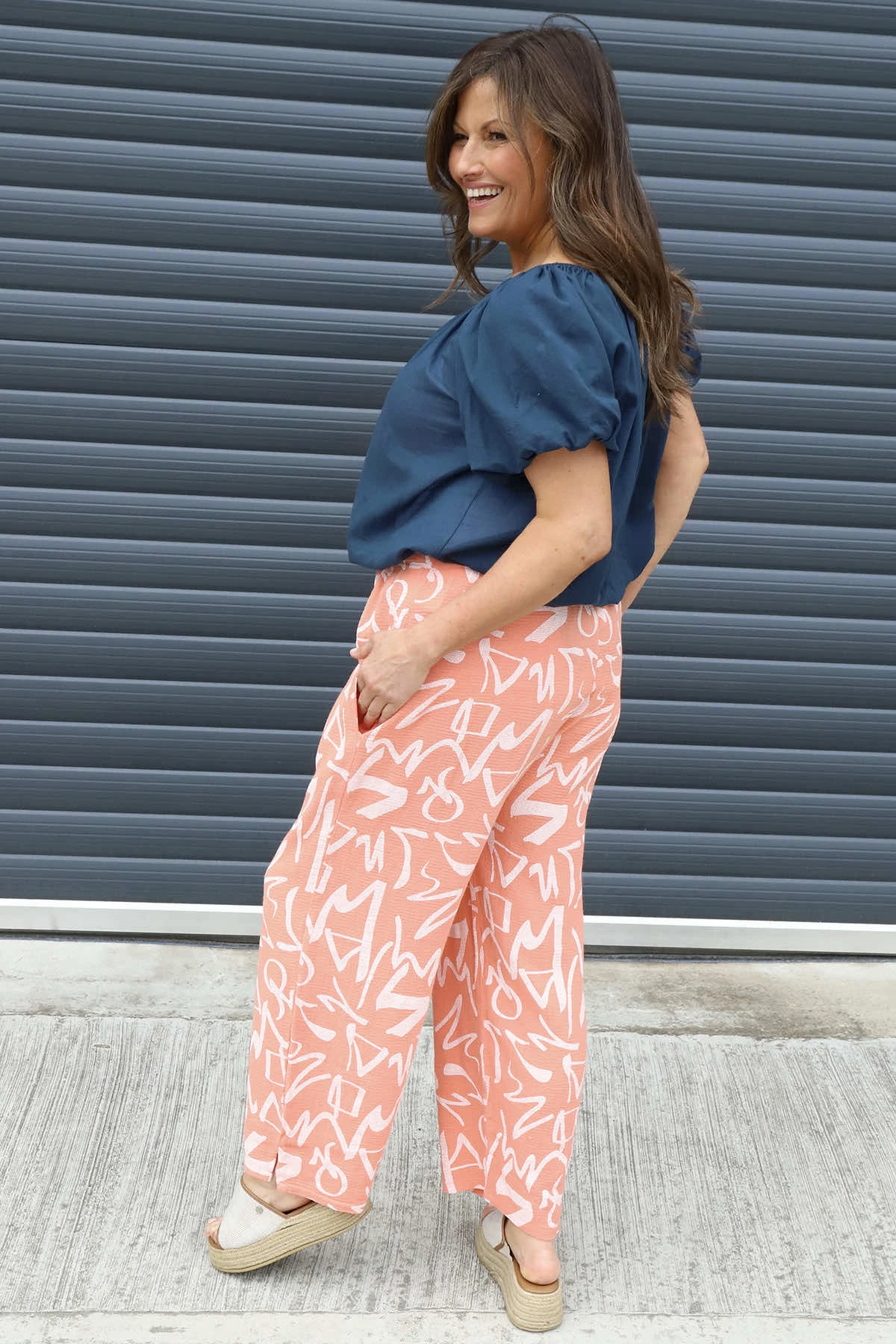 Nina Print Cotton Trousers Orange 6 Nina Print Cotton Trousers Orange - Image 4