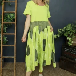 Hepworth Pebble Cotton Dress Lime