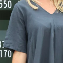 Ellerie V-Neck Linen Dress Charcoal 8 Ellerie V-Neck Linen Dress Charcoal -Kitandkaboodal Store IMG 4307 cf1fab22 f0d2 4022 a33f 241562bb1ba1