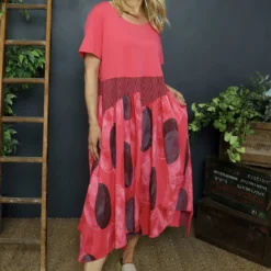 Hepworth Pebble Cotton Dress Fuchsia