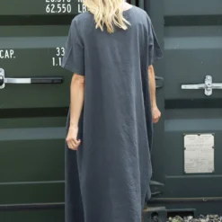 Ellerie V-Neck Linen Dress Charcoal 9 Ellerie V-Neck Linen Dress Charcoal -Kitandkaboodal Store IMG 4321 f36febc7 320f 4c40 b3f6 e1b7f7b0fb06