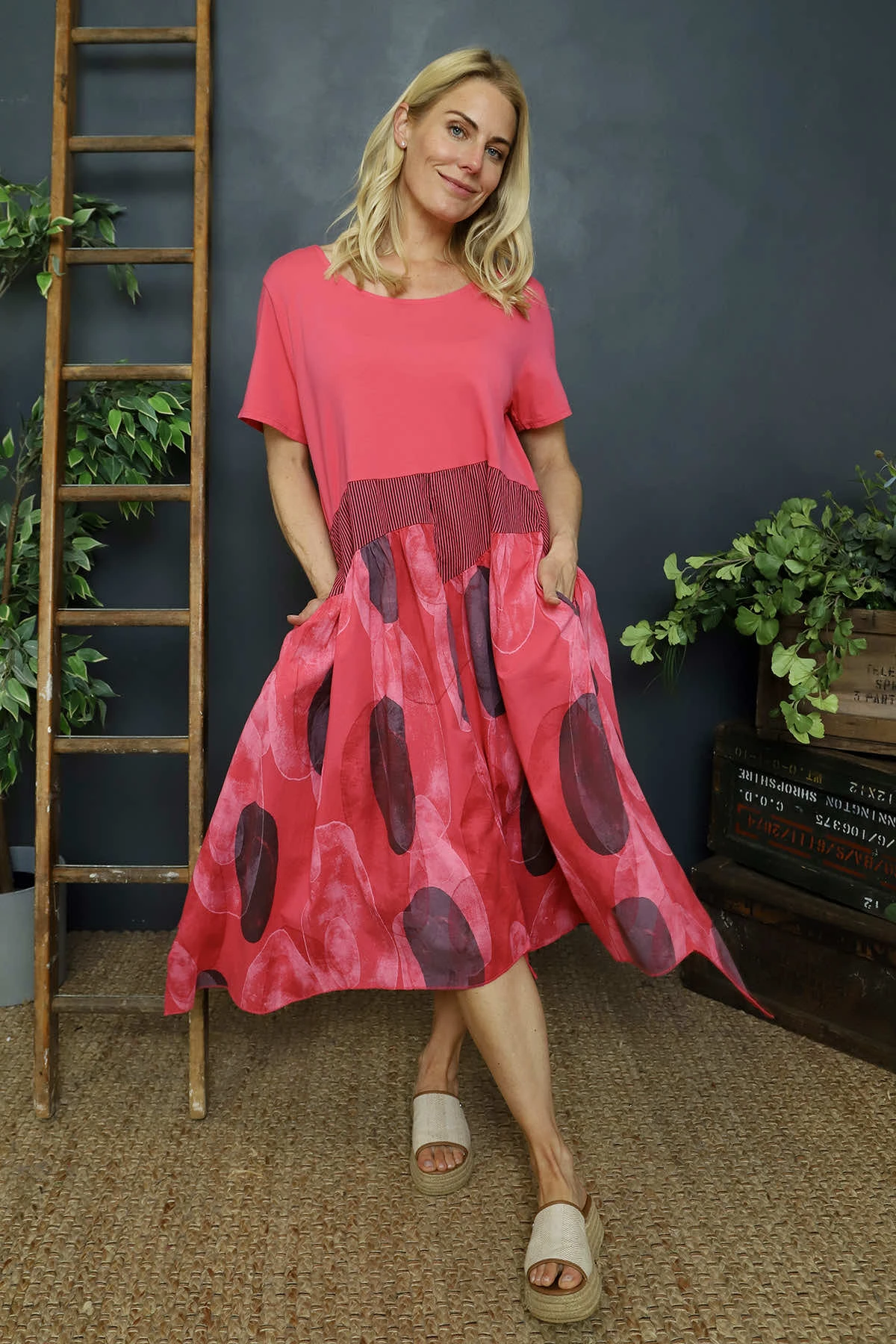 Hepworth Pebble Cotton Dress Fuchsia 4 Hepworth Pebble Cotton Dress Fuchsia - Image 2