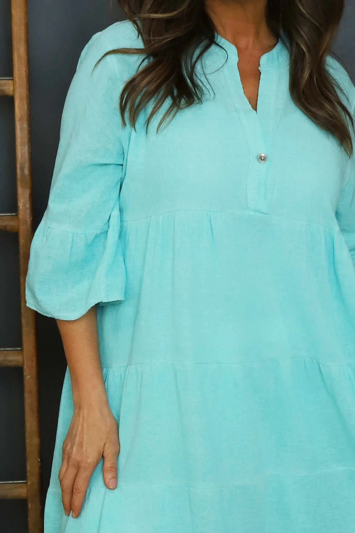 Imelda Tiered Cotton Tunic Mint 5 Imelda Tiered Cotton Tunic Mint - Image 3