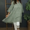 Imelda Tiered Cotton Tunic Khaki 2 Imelda Tiered Cotton Tunic Khaki -Kitandkaboodal Store IMG 4360 3469f719 5b8d 4cee a259 5a0722d75a55