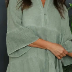 Imelda Tiered Cotton Tunic Khaki -Kitandkaboodal Store IMG 4369 8a2d856f 8d6c 4a13 ad79 54b1e7256db1