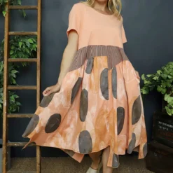 Hepworth Pebble Cotton Dress Orange