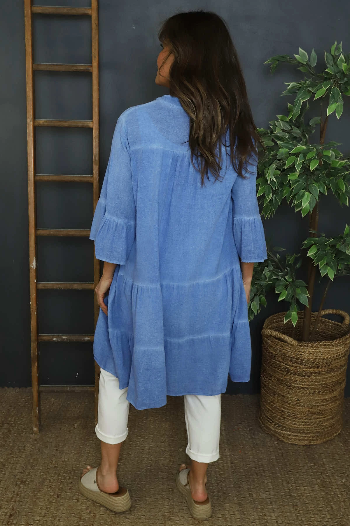 Imelda Tiered Cotton Tunic Cobalt 6 Imelda Tiered Cotton Tunic Cobalt - Image 4