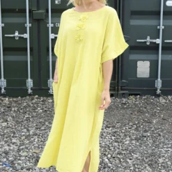 Idella Flower Cotton Dress Yellow