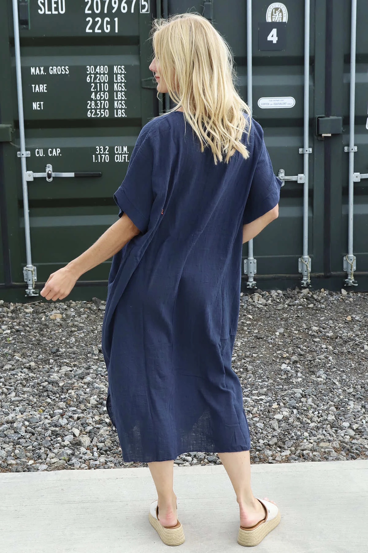 Idella Flower Cotton Dress Navy 6 Idella Flower Cotton Dress Navy - Image 4