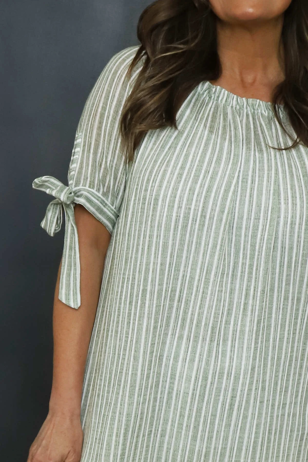 Palmina Stripe Cotton Dress Khaki 5 Palmina Stripe Cotton Dress Khaki - Image 3