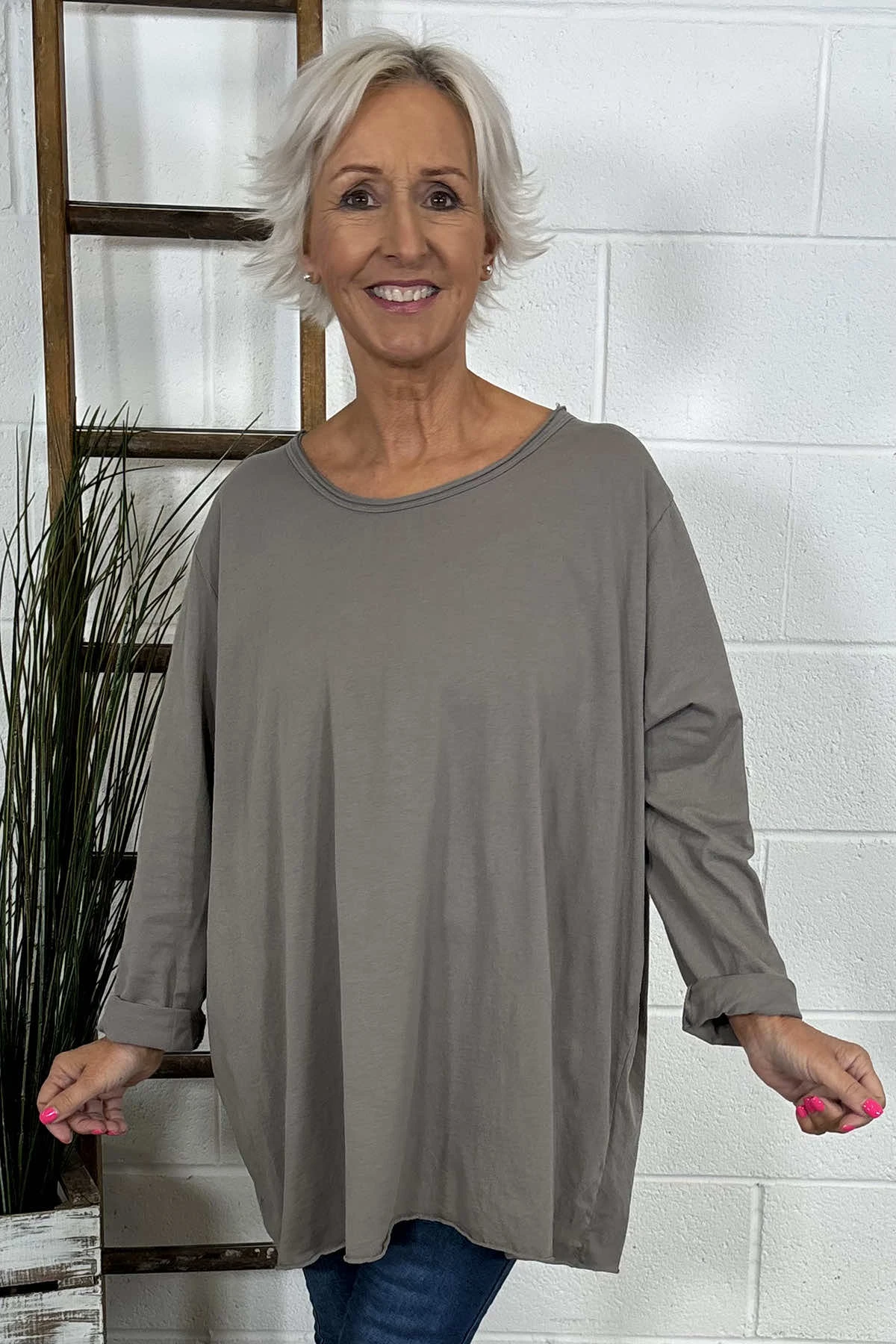 Amber Cotton Top Mocha 4 Amber Cotton Top Mocha - Image 2