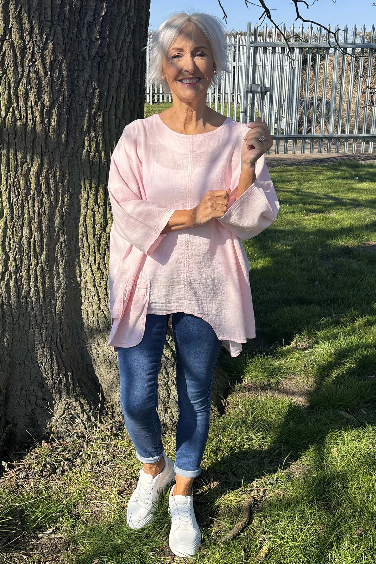 Daisy Linen Top Pink 3 Daisy Linen Top Pink