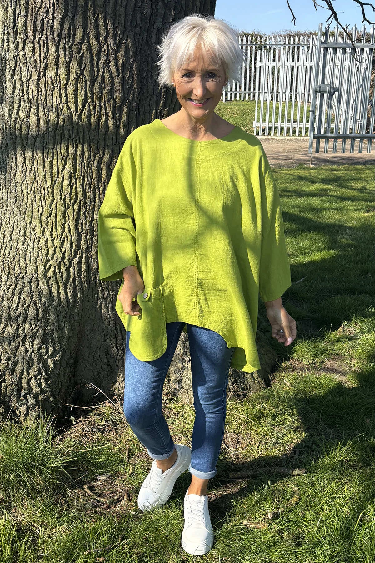 Daisy Linen Top Olive 3 Daisy Linen Top Olive