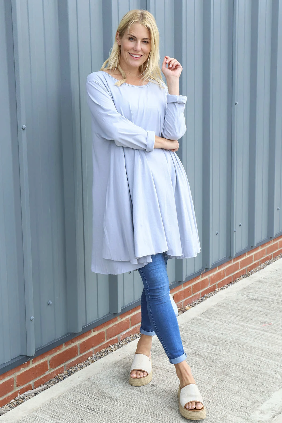 Portofino Cotton Tunic Grey 4 Portofino Cotton Tunic Grey - Image 2