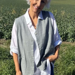 Maryam Linen Waistcoat Grey 8 Maryam Linen Waistcoat Grey -Kitandkaboodal Store IMG 4642 be79412c 2220 4416 bda5 af7d18d17c4e