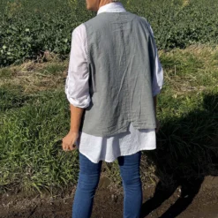 Maryam Linen Waistcoat Grey 9 Maryam Linen Waistcoat Grey -Kitandkaboodal Store IMG 4646 35fa00de 5300 4deb a1f1 7f4fb5f6967a